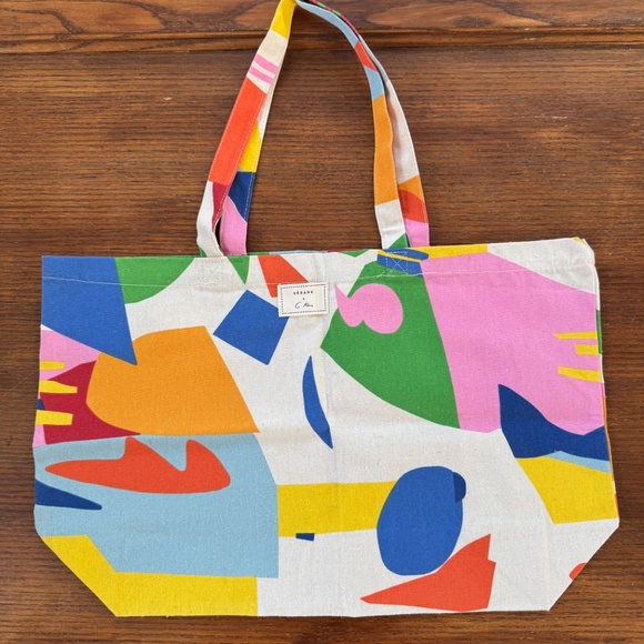 new Sézane x G. Kero geometric print colorful maximalist tote limited edition - Picture 2 of 4